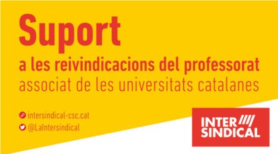 La Intersindical mostra el seu suport a les reivindicacions del professorat associat de les universitats catalanes