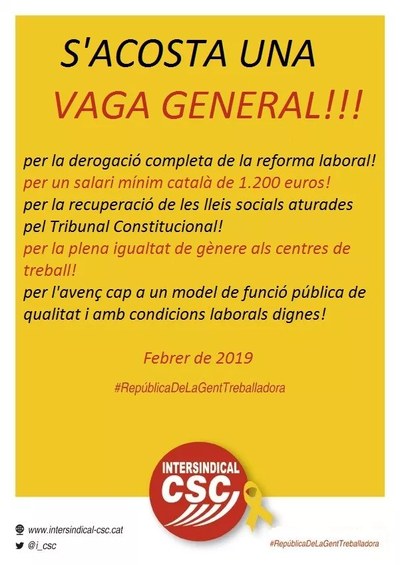 Vaga General el 21 de Febrer